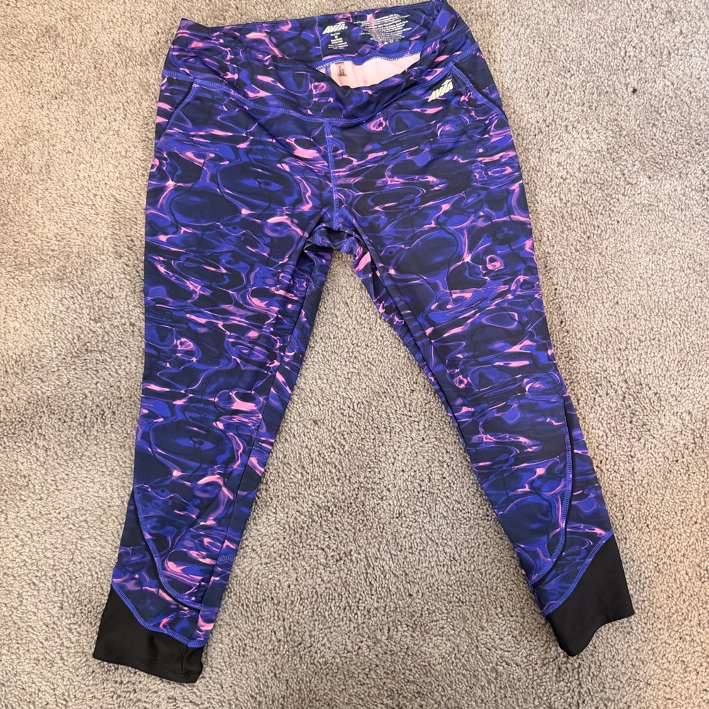 Avia Purple & Pink Swirl yoga pants size medium